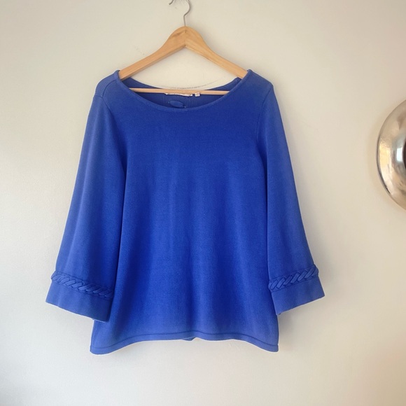 Soft Surroundings Cable Knit  3/4 Sleeve Sweater - Picture 1 of 11